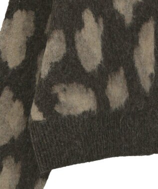 AMERICAN HOLIC レオパード柄ニットカーディガン Brown