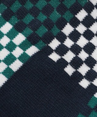 23区GOLF 【MEN】チェック柄 ハーフソックス ネイビー系3