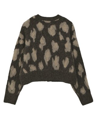 AMERICAN HOLIC レオパード柄ニットカーディガン Brown