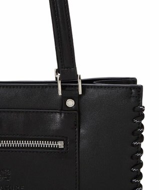 TOPKAPI 【TREASURE TOPKAPI】フェイクレザー ポーチ付き パラコード かがりトートバッグ ブラック