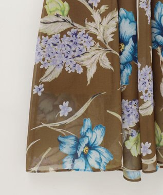 GRACE CONTINENTAL ミモザプリントワンピース ブラウン