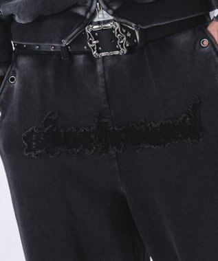 WEGO 【ウエストゴム/ユニセックス着用ITEM】ブリーチハトメスウェットパンツ ブラックその他