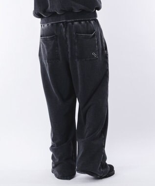 WEGO 【ウエストゴム/ユニセックス着用ITEM】ブリーチハトメスウェットパンツ ブラックその他