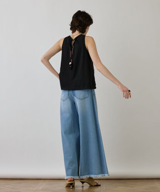 GRACE CONTINENTAL ビジューノースリーブトップ ブラック