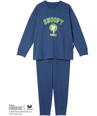 WACOAL ワコール_リラックス＆スリープ パジャマ 綿100%(本体) ガーゼ裏毛素材 長袖 長ズボン PEANUTS スヌーピー レディース FDX559 /ワコール