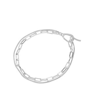 YECCA VECCA マンテルチェーン2連ブレスレット Silver