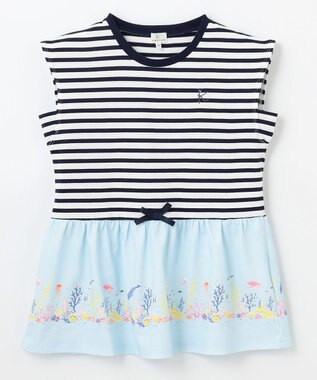 組曲 KIDS 【150-160㎝】ENOSUI Border Tシャツ ネイビー系1