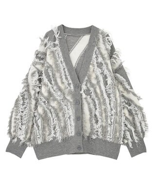 Green Parks ・ＥＬＥＮＣＡＲＥ　ＤＵＥ　フリンジジャカードカーテ Gray