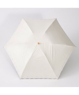 UNBILLION カシュネ cachenez / 【晴雨兼用】【日傘】 【UV カット率99.999.9％以上】PU軽量フラワー刺繍ミニ折りたたみ傘 ホワイト