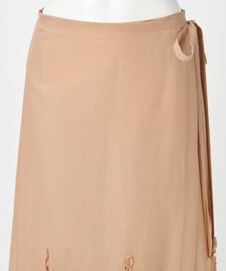 23区 【GOLD LABEL】コットンオーガンジー 刺繍 ラップスカート ベージュ系