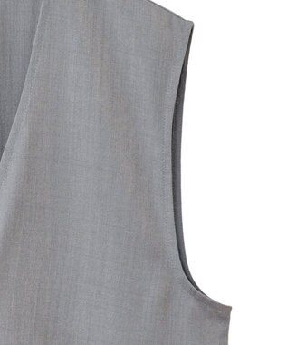 Green Parks 麻調ミディ丈ＺＩＰベスト Light Gray