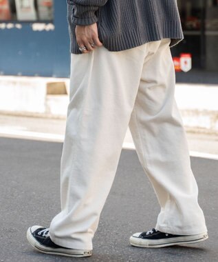 WEGO コーデュロイイージーワイドパンツ ホワイトアイボリー