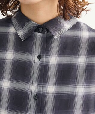 Green Parks ・ＥＬＥＮＣＡＲＥ　ＤＵＥ　チェックギャザーシャツ Black