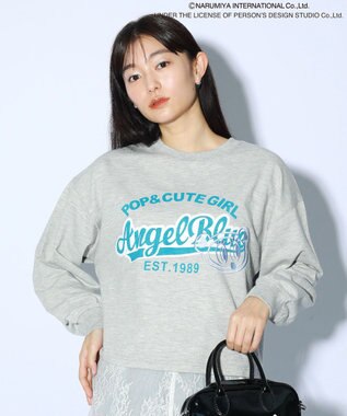 Green Parks ＡＮＧＥＬ　ＢＬＵＥ長袖ロゴ刺繍プルオーバー Gray