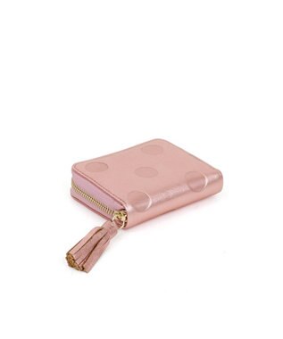 UNBILLION ペルケ perche / ドット型押し・ジャバラカードウォレット ピンク