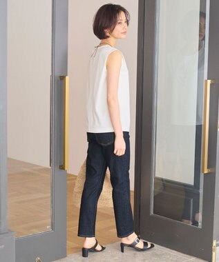 自由区 【XSサイズ～/洗える】365DENIM ストレートスリム パンツ ネイビー系