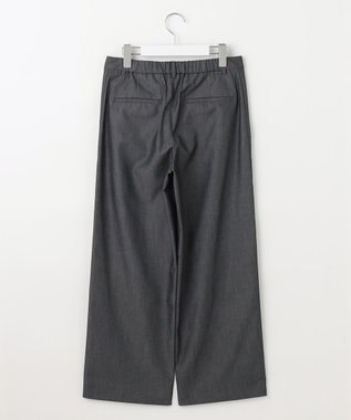 J.PRESS LADIES L 【洗える・防シワ・速乾】ツイルシャンブレー ワイド パンツ ブラックシャンブレー系