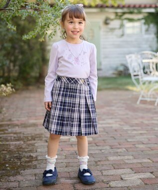 ANY KIDS 【WEB限定】7days プリント 長袖Tシャツ ラベンダー×ネックレス