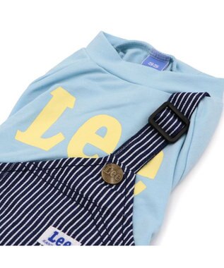 PET PARADISE Lee ワンショルダー パンツつなぎ 《ヒッコリー》 小型犬 ライトブルー