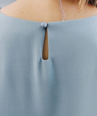 Tiaclasse 【洗える】裾フリルパフ袖チュニック ブルー