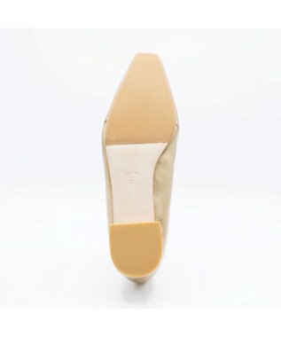 APOM 本革ソフトプリーツフラットパンプス20 ゴールド