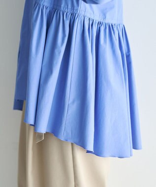 YECCA VECCA ペプラムギャザーシャツ Blue