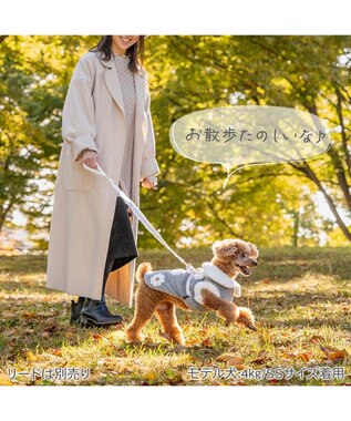 PET PARADISE ペットパラダイス アウターハーネス 《お花》 小型犬 グレー