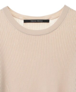 YECCA VECCA 袖口シアーリブニット Light Beige
