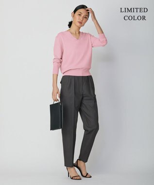 ICB 【WEB限定カラーあり・洗える】シンセティックハイゲージ Vネックプルオーバー アッシュピンク系［WEB限定］