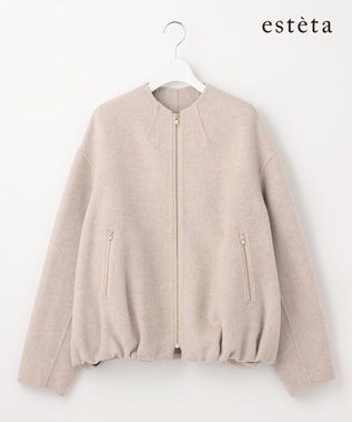 23区 【エステータ】ブラッシュドラムズウール ブルゾン トップベージュ系