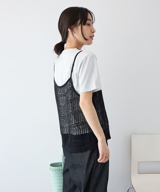 CRAFT STANDARD BOUTIQUE ノットヤーン透かしビスチェ Black