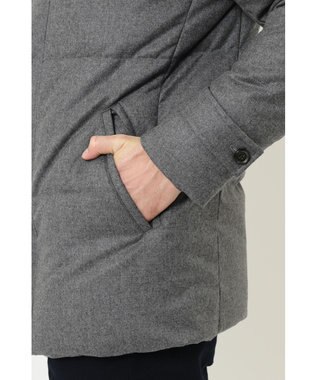 DAKS ウールフラノミドル丈ジャケット グレー