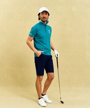 23区GOLF 【MEN】「TEXBRID」軽量ストレッチハーフパンツ ネイビー系