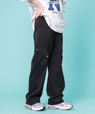 WEGO 【ウエストゴム】ビッグポケットカーゴパンツ ブラック