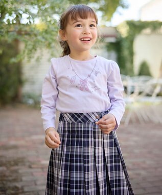 ANY KIDS 【WEB限定】7days プリント 長袖Tシャツ ラベンダー×ネックレス