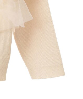 earth music&ecology 胸元チュールドッキングニットプルオーバー Ivory