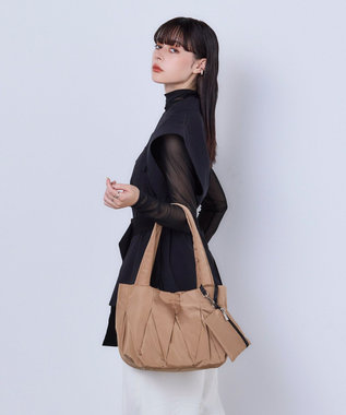 MioFIRANO HERRINGBONE J001 トートバッグ マルチケース付き はっ水 BEIGE