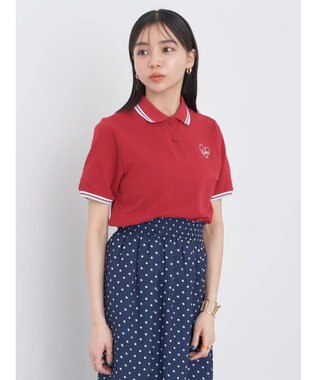 earth music&ecology ハートロゴ刺繍ポロ Blue