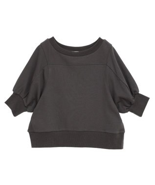 CRAFT STANDARD BOUTIQUE TC裏毛ボリュームハーフスリーブプルオーバー Black