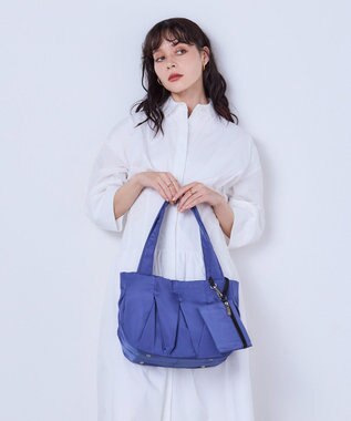 MioFIRANO HERRINGBONE J001 トートバッグ マルチケース付き はっ水 BLUE