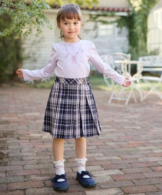 ANY KIDS 【WEB限定】7days プリント 長袖Tシャツ ラベンダー×ネックレス