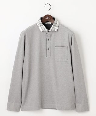 JOSEPH ABBOUD 【保温性/微起毛/ジャパンファブリック】ウィンターダディー ポロシャツ ライトグレー系