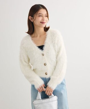 Green Parks ・Ｐｅｔｉｔ　Ｆｌｅｕｒ　シャギーニットカーディガン Off White