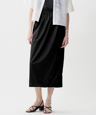 メタリックナイロンサテン コクーンスカート