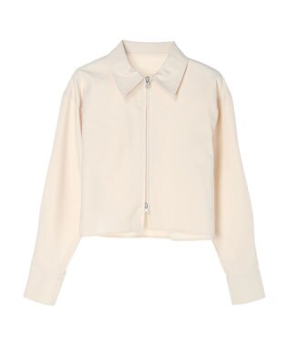 earth music&ecology ジップショートシャツ Light Gray