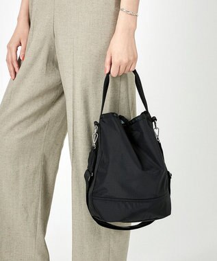 LeSportsac CONVERTIBLE BUCKET BAG/リサイクルドブラックJP リサイクルドブラックJP