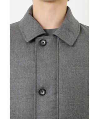 DAKS ウールフラノミドル丈ジャケット グレー
