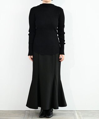 FORFORMO High-stretch Lib Knit Tops ハイストレッチリブニットトップス ブラック