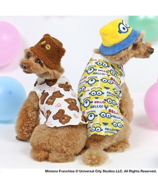 PET PARADISE ミニオン ボブ バケットハット付き Tシャツ 小型犬 イエロー