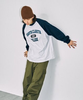 WEGO 【ユニセックス着用ITEM】ラグラングラフィックBIGロンT グレーその他